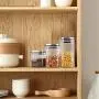 Bouteilles en verre carrées avec couvercle en acier inoxydable pour épices, thé, café, contenants, ensemble de stockage hermétique, boîtes de conserve 600ml B170 Bouteilles en verre carrées avec couvercle en acier inoxydable pour épices, thé, café, contenants, ensemble de stockage hermétique, boîtes de conserve 600ml B170
