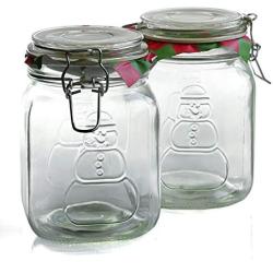 Anchor Hocking Home Collection Heremes Snowman Clamp-Top Storage Container