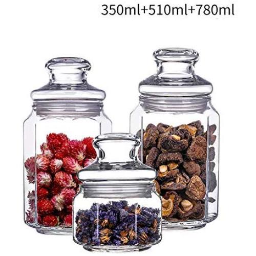 Bocal de rangement en verre avec couvercle, contenants transparents ronds, bocal Mason polyvalent Bocal de rangement en verre avec couvercle, contenants transparents ronds, bocal Mason polyvalent