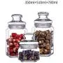 Glass Storage jar with lid, Transparent Storage containers Round Versatile Mason jar-G