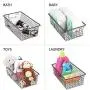 mDesign Modern Farmhouse Metal Wire Storage Organizer Bin Basket with Handles for Kitchen Cabinets, Pantry, Closets, Bedrooms, Bathrooms - 16.25" Long, 8 Pack - Bronze mDesign Modern Farmhouse Metal Wire Storage Organizer Bin Basket with Handles for Kitchen Cabinets, Pantry, Closets, Bedrooms, Bathrooms - 16.25" Long, 8 Pack - Bronze