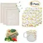 Wrap Food Storage Kit,Include 3Pcs Beeswax Food Wrap 3Pcs Cotton Mesh Bags,Eco-Friendly Washable, Food Cover Wrap Food Storage Kit,Include 3Pcs Beeswax Food Wrap 3Pcs Cotton Mesh Bags,Eco-Friendly Washable, Food Cover