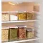 Ensemble de rangement alimentaire en verre et plastique, bocaux hermétiques pour grain, fruits secs, biscuitier, rangement, rose, 530ml Ensemble de rangement alimentaire en verre et plastique, bocaux hermétiques pour grain, fruits secs, biscuitier, rangement, rose, 530ml