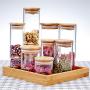 Transparent Glass Jars Seal Jars Grains Storage Bottles Spice Jar Kitchen Storage Cans Kitchen Storage Organization B1-65x12