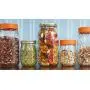 Le Parfait Screw Top Jar - 1L Wide Mouth French Glass Storage Jar w/Orange Plastic Lid, 32oz/Quart (Pack of 4) Le Parfait Screw Top Jar - 1L Wide Mouth French Glass Storage Jar w/Orange Plastic Lid, 32oz/Quart (Pack of 4)