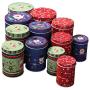 SuperCS 4Pcs/Set Round Shape Tinplate Empty Tins Storage Jar Containers Holiday Home Decorations