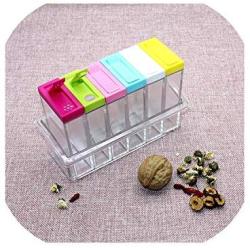 Spice Jar Seasoning Box 6Pcs/Set Kitchen Spice Storage Bottle Jars Transparent Salt Pepper Cumin Powder Box Tools Drop ship,one size