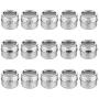 15 Magnetic Spice Tins with Strong Clear Top Lid. Stainless Steel Round Storage Spice Jar, Shake or Pour lid, Magnetic Canisters, Magnetic on Refrigerator and Grill. Set of 15 Tins.