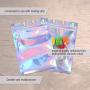 8th Smell Proof Holographic Rainbow Color Dustproof Resealable Food Storage Multipurpose Use - 3 x 4 Inches, 100 Pieces