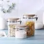 New Household Glass Storage Tank Sealed Clip Cover Transparent Storage Jar Food Storage Bottle,900Ml
