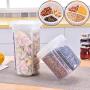 Food Storage Container -Durable Seal Pot- NszzJixo9 Cereal Storage Containers - For Dry Foods & Liquids - Kitchen Space Saving - BPA Free - Clear Containers with 3or4 Spaces (S)