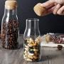 HOMELUNY Set of 4 Airtight Glass Storage Jars Clear Food Jars with Lids Home 5.311.7cm for Candy, Cookie, Rice, Sugar,Flour,Snacks Keeping Food Dry & Fresh