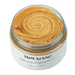 NYKKOLA 2020 Hair Wax Dye Styling Cream Mud, Natural Hairstyle Color Pomade, Washable Temporary Modeling DIY Hair Color Dyes, Party Cosplay (Gold)