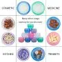 10 Pack Kleine Kunststoff Reisebehälter für Kosmetik, Sonku TSA-Freigegeben Mini Behälter, Auffüllbare Leckdichte Mini Kosmetikgläser (20ml pro Stück) mit 10 Pack Mini Spateln für Creme, Schleim und Proben