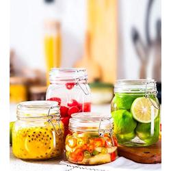 Yl Ly Glass Bottle With Lid Honey Lemon Jar Home Candy Jar Snack Jar Food Storage Tank Round Three-Piece Round 500+700L+700