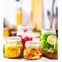 Yl Ly Glass Bottle With Lid Honey Lemon Jar Home Candy Jar Snack Jar Food Storage Tank Round Three-Piece Round 500+700L+700