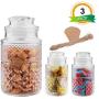 Glass Food Storage Canisters Jars with Tight Lids for Kitchen or Bathroom ~ Food,cookie,cracker, Storage Containers-60oz（Set of 3）