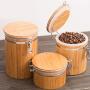 Sealed Container Spice Round Lid Food Kitchen Tea Nuts Cans Bamboo Grains Tank Storage Jar,S
