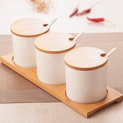 Spice storage containers,Small spice jars Storage containers Ceramic spice jars with lid Porcelain condiment jar-A