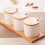 Spice storage containers,Small spice jars Storage containers Ceramic spice jars with lid Porcelain condiment jar-A