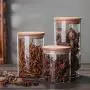 WÄNDLIXST Luftdichte Lebensmittelbehälter mit Silikon Dichtung, Glas Lagerbehälter mit Bambusdeckel, Transparente Lebensmittelbehälter