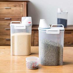 storage jar Grain container Food container Storage Box，Modern Housewife Kitchen Household Small Grains Moisture Storage Storage Tank, 4 kg Pack