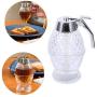 Honey Dispenser, 200 ML Acrylic Honey Syrup Dispenser Jar Container Cup Portable Juice Bee Storage Pot Shake Handshandle Juice Dispenser