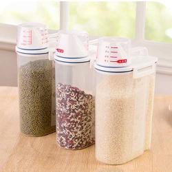 Cwg Kitchen Grain Miscellaneous Grains Storage Containers Moisture Proof Sealed Storage Jars Food Storage Tank with Measuring Cup Cover