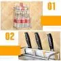 Kitchen Storage,2-Tier Spice Rack- Kitchen Countertop Spice Rack, Seasoning Can Organizer Shelf, 2-layer Storage Shelf, With Knife Holder And Chopping Block for Spice Jar, Can, Bottle and more Cutlery