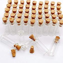 Glass Jars Bottles With Cork Stoppers 10 Pcs Small Transparent Glass Bottle 1ml Cheap Cork Stopper Bottles DIY Small Glass Bottle Mini Containers Home Storage