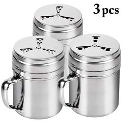 JUSTDOLIFE Seasoning Bottle Set Fashion Rotatable Seasoning Shaker Stainless Steel Spice Bottle with Handle