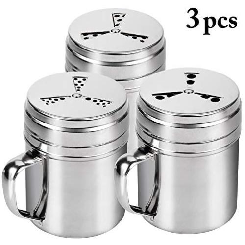 JUSTDOLIFE Seasoning Bottle Set Fashion Rotatable Seasoning Shaker Stainless Steel Spice Bottle with Handle