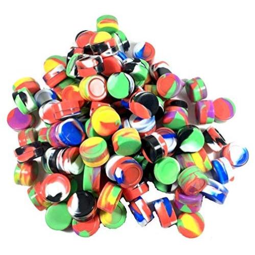 (100pcs) 5 ml Non-stick Silicone Containers Jar wholesale - Mixed Colors