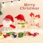 STOBOK Christmas Candy Jar Bottle Storage Desktop Caps Holder 3D Doll Container Kids Gift Home Food Xmas Decor Lovely Ornament, Elk Reindeer & Santa Style 2pcs
