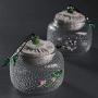 Tea Storage Jar Transparent Glass Seal Cans Chinese Teaware Coffee Beans Nut Canister Gift,K