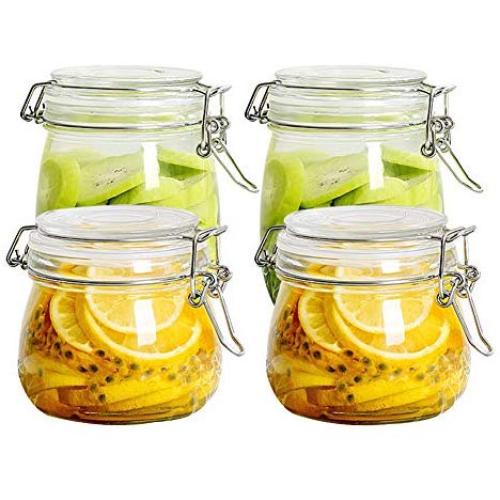 MFWFR Sealed cans, Glass Bottles with lid Food Grade, Household Portable Honey Passion Fruit Storage jar, Glass Sugar jar,M1