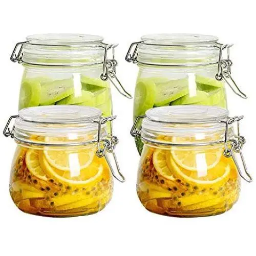 MFWFR Sealed cans, Glass Bottles with lid Food Grade, Household Portable Honey Passion Fruit Storage jar, Glass Sugar jar,M1