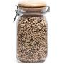 Circleware Wooden Cottage Glass Canister Jar Set with Hermitic Locking Preserving Lids, Set of 2, 35/53 oz, Clear