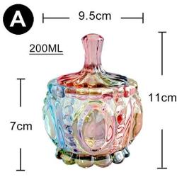 K.LSX Colorful Star Shaped Crystal Candy Jar with Lid Food Storage Jar Best Gift for Family Friends-a