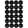 Viva Haushaltswaren # 36716 # 12 Round Spice Jars 150ml Bottle Cap Clear Jar Spice Rack with 24 Spice Jars Spice Labels, 6.1 x 6.1 x 11 cm