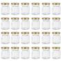 24 Pack Hexagon 3 oz 90 ml Mini Glass Canning Jars Jam Jars with Lids for Sauce,Honey,Candies,Baby Foods,Wedding,DIY Magnetic Spice Jars（Comes with gold lids）