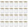 24 Pack Hexagon 3 oz 90 ml Mini Glass Canning Jars Jam Jars with Lids for Sauce,Honey,Candies,Baby Foods,Wedding,DIY Magnetic Spice Jars（Comes with gold lids）