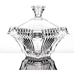 New 2018 Candy/Snack Jar Pyramids Design Glass covered Storage Jar, Decorative Dish Box 10CM (3.9 inch) Small (10x10x13)