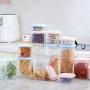 BeesClover Plastic Sealed Transparent Cans Kitchen Storage Box Food Canister Keep Fresh Jar Pink 1000ml