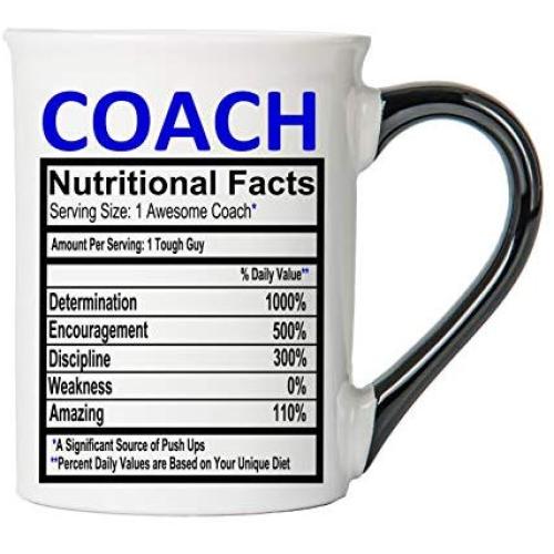 Cottage Creek Coach Mug Large 18 Ounce Ceramic Coach Coffee Mug/Coaching Gifts Food Label Coach Mug Coach Gifts [White]