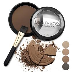 Eyebrow Powder Dark Brown - Natural Fill-in Eyebrow Makeup - Brow Powder Water Resistant Includes Small Brush