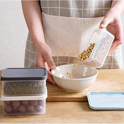 YTF-Food storage box, plastic storage tank (PP material), multi-grain storage box 3 sets easy to clean