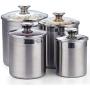 Cooks Standard 02553 4-Piece Canister Set, 4 pcs, Stainless Steel