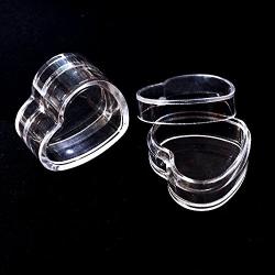 Healthcom 100Pcs 4ml Empty Plastic Cosmetic New Clear Refillable Plastic Heart Shape Pot Jars Bottles Make up Cosmetic Containers with Lids for Face Cream Lotion Eye Shadow Lip Balm