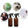 Glass Spray Bottles Empty 16oz Boston Round Bottle Refillable Container for Essential Oils with Funnel Lables Cleaning Products Aromatherapy Lotions Liquid Soaps (BrownBlack)
